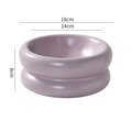Purple ceramic donut bowl measuring 18cm top diameter and 8cm height for salad - Double Layer Donut Bowl / Purple