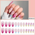 Uñas postizas de almendra con diseños coloridos de llamas, flores y estrellas pintadas - Estilo Llama Occidental