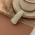 Elegant cream pearl hair clip with gold alloy base on a vintage aesthetic background - Gypsophila-Gold BB Clip