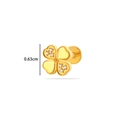 Golden F136 titanium clover labret stud with zircon stones in 0.63cm size - 4# Clover Style (Gold)