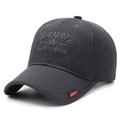 Gorra de béisbol de algodón gris oscuro con bordado vintage A-KURTZ y visera curva - Ajustable / Gris