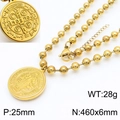 Collana con medaglia di San Benedetto dorata con perle da 6mm e dettagli del ciondolo - Collana Oro