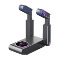 Deep grey smart shoe dryer with foldable telescopic arms and digital timer display - Missile Style Dark Grey