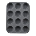 Stampo in silicone grigio con 12 fori rotondi per muffin e cupcake da forno - Silicone / 12 Tazze Grigio