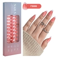 Faux ongles amande dégradé rose style français kit de 150 pièces avec boîte cadeau - Style Français Dégradé Rose (FS006)