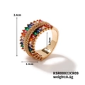 Anello in oro 18K con zirconi rettangolari colorati, dimensioni 2,4cm x 1,9cm - US 9