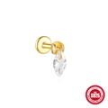 925 Sterling Zilveren gouden labret-piercing met marquise geslepen zirkonia - Enkel Goud #10 (Marquise Steen Dangle) / Goud