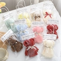 Cute bear-shaped coral fleece hand towels in colorful gift bags for wedding favors - 30*30cm / Pearl Bear with Gift Bag