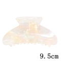 Detail view of 9.5cm pearlescent white acetate hair claw clip showing precise dimensions - 9.5CM / Iridescent Pearl White