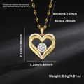 Detailed view of gold heart necklace pendant with I love you forever and always engraving - Engraved Heart Style (XL12189)