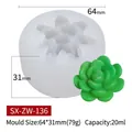 Moule silicone 3D succulente avec modèle de bougie verte pour loisirs créatifs - Moule Succulente (ZW-136) / Blanc