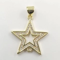 Pendentif étoile doré serti de zircons brillants et design creux minimaliste chic - Pendentif Goutte Étoile Doré