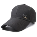 Casquette de baseball gris foncé avec broderie Komont et texture denim respirante - Réglable / Gris
