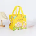 Yellow Easter non-woven gift bag with rabbit and colorful egg prints - XH22-Horizontal