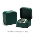 Dark green octagonal PU leather watch box with white interior cushion for storage - Octagonal Box Dark Green