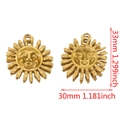 Retro stainless steel sun face charm pendant with dimensions 33x30mm for DIY jewelry - Gold Vintage Sun Face Style E