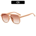 Lunettes de soleil pilote avec monture marron clair et verres dégradés en couleur C6 - Monture Orange Verre Thé