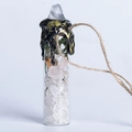 Frasco de deseos con cristales de cuarzo blanco naturales y sello de cera elegante - Cristal de roca