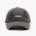 Casquette de baseball en coton lavé gris foncé style vintage avec broderie WARM - Réglable / Gris clair