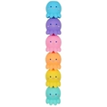 Close-up of colorful stackable octopus-shaped blocks in a vertical arrangement - No Packaging / Rubber Paint Matte