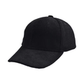Classic black corduroy baseball cap for outdoor leisure shown from a 45-degree angle - One Size Adjustable / Adult / Black