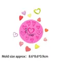 Stampo in silicone rosa a cuore con 11 cavità per saponi fai-da-te e pasticceria - Rosa