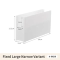 Under-sink storage box in white plastic, large narrow version, size 28x7x15.2cm - Fixed Large Narrow Storage Box (4404)