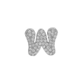Pave-set crystal letter W pendant in silver finish for DIY necklaces and bracelets - Silver W