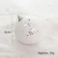 White 8cm Christmas ornament ball with woven texture and sparkling silver sequins - 8cm / White Lace Edge Ball