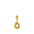 Gold-tone hammered finish earring with pear-shaped clear stone pendant on white background - November Hammered Teardrop Pendant Only (Without Chain)
