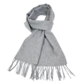 Classic grey cashmere-feel scarf with tassels for men, soft winter neck wrap in British style - 30*190cm / Grey