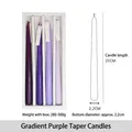 Set of 4 gradient purple scented taper candles 25cm tall for elegant home decor - Taper Candle Set / Gradient Purple
