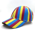 Berretto da baseball in cotone a righe arcobaleno per protezione solare uomo e donna - Arcobaleno (Rosso/Giallo/Blu)