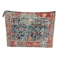 Bohemian woven makeup bag featuring Persian carpet pattern and silver zipper closure - 17*25cm (Fine Linen) / Style 6