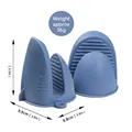 Manoplas de silicona de tiburón gris azulado, pinzas resistentes al calor de 9,9 cm - Pequeño / Azul Oscuro
