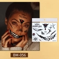 Halloween horror mouth tattoo sticker BM-056 with scary scar and eyeball designs - Style BM-056