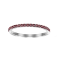 Eternity stainless steel ring featuring a row of vibrant round cut red cubic zirconia - US5 / January Red-Silver Color