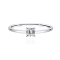 Anello in argento S925 con moissanite taglio Asscher 0,4 ct e riflesso professionale - US 8 / Argento (Zirconia Bianca)