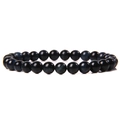 Deep blue tiger eye natural stone beaded bracelet with glossy cat eye effect - Blue Tiger Eye Stone