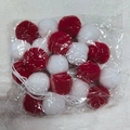 Red and white 2m felt pom pom garland for Christmas tree decoration in transparent packaging - 2 Meters 20 Balls / Red White