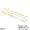 Detail view of 18K gold plated stainless steel necklace with 40+5cm length and weight specs - 2.5mm Wide Gold Disk Necklace
