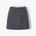 Bandeau d'hiver gris foncé en maille pelucheuse avec oreilles de chat et logo R - Taille unique / Gris foncé