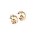 Detailansicht großer vergoldeter C-Ohrringe mit Maßangaben zur Höhe von 3,3 cm - Goldene dicke C-Form Ohrstecker