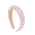 Sparkly pink and white pearl headband with rhinestones on a padded sponge base - Pearl Pink