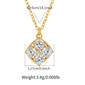 Detailansicht der 18K vergoldeten Halskette mit Maßen und Diamant-Raute-Anhänger - KN0386-Gold Geometrisches Quadrat