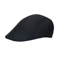Béret classique noir pour homme en maille respirante avec une finition de couleur unie - Casquette Plate en Lin - Noir