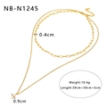Specifiche dimensionali per collana doppia dorata con ciondolo a perla da 0,9cm - Stile Perla Minimalista a Doppio Strato (NB-N1245) / Oro 18K