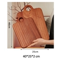 Handcrafted ebony wood cutting board 40x25cm with ergonomic handle and hanging hole - Large Cutting Board 40*25*2cm