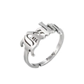 Silver adjustable stainless steel ring with gothic style hollowed out sexy letter design - Baby / Silver