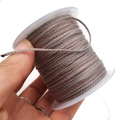 Three-strand braided cord in brown and red-brown mix on a white spool for DIY jewelry - Approx. 2.0mm / Grey Brown and Red Brown